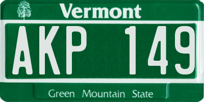VT license plate AKP149