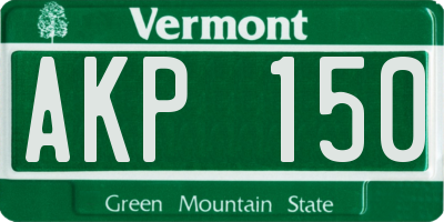 VT license plate AKP150