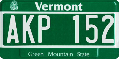 VT license plate AKP152