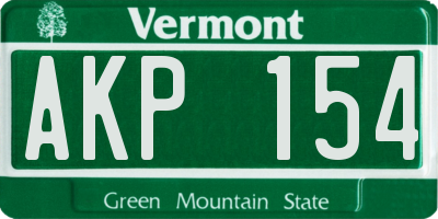 VT license plate AKP154