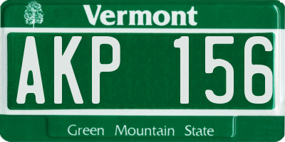 VT license plate AKP156