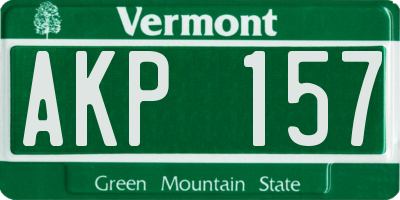 VT license plate AKP157