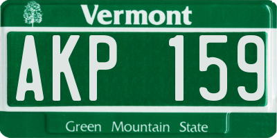 VT license plate AKP159