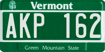 VT license plate AKP162