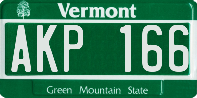 VT license plate AKP166