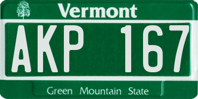 VT license plate AKP167