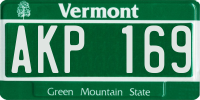 VT license plate AKP169