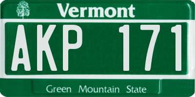 VT license plate AKP171