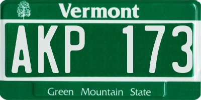 VT license plate AKP173