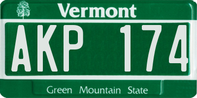 VT license plate AKP174