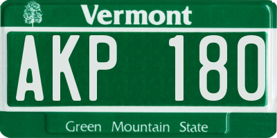 VT license plate AKP180