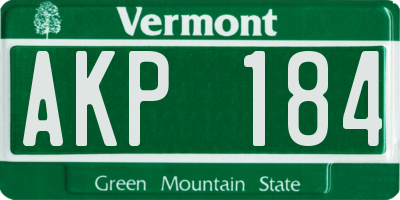 VT license plate AKP184
