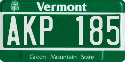 VT license plate AKP185
