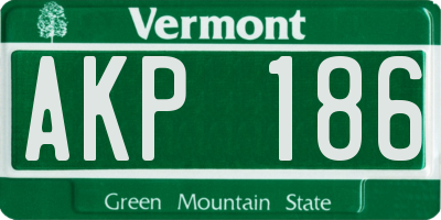 VT license plate AKP186