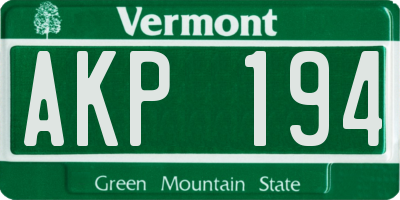 VT license plate AKP194