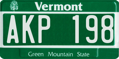 VT license plate AKP198