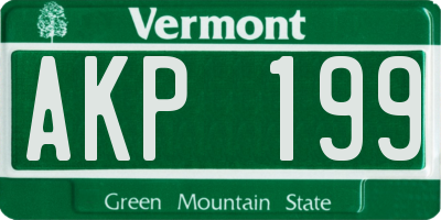 VT license plate AKP199