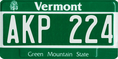 VT license plate AKP224