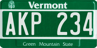 VT license plate AKP234