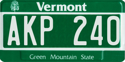 VT license plate AKP240