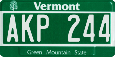 VT license plate AKP244