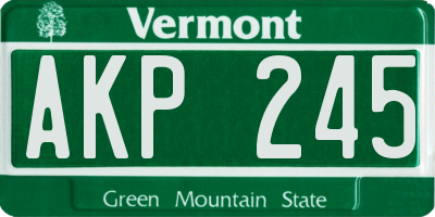 VT license plate AKP245
