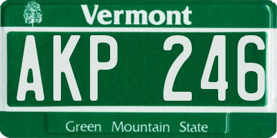 VT license plate AKP246