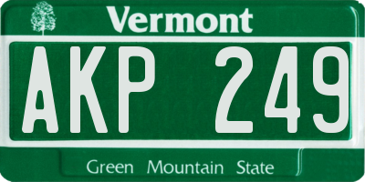 VT license plate AKP249