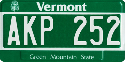 VT license plate AKP252