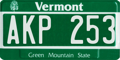 VT license plate AKP253
