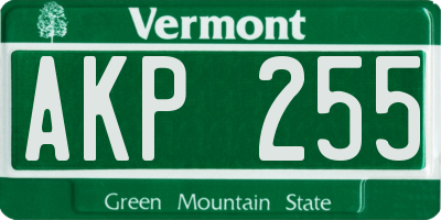 VT license plate AKP255