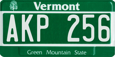 VT license plate AKP256