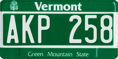 VT license plate AKP258