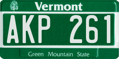 VT license plate AKP261