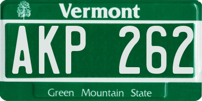 VT license plate AKP262