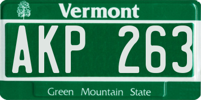 VT license plate AKP263