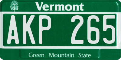 VT license plate AKP265