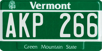 VT license plate AKP266