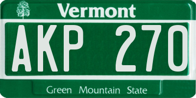 VT license plate AKP270