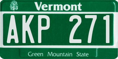 VT license plate AKP271
