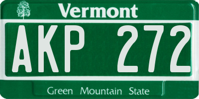 VT license plate AKP272