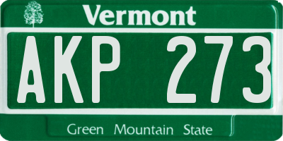 VT license plate AKP273