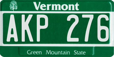 VT license plate AKP276