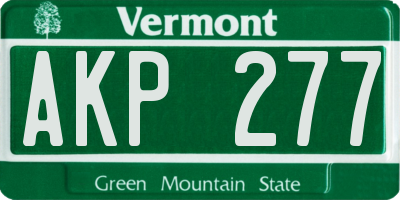 VT license plate AKP277