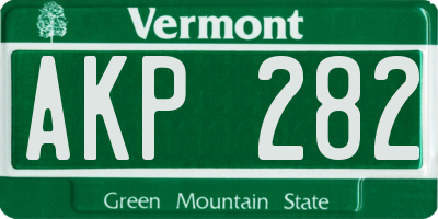 VT license plate AKP282