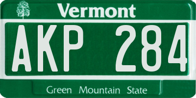 VT license plate AKP284
