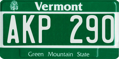 VT license plate AKP290