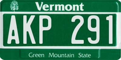 VT license plate AKP291