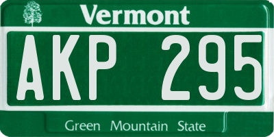 VT license plate AKP295