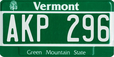 VT license plate AKP296